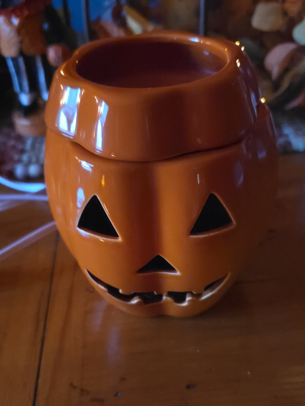 Festive Ceramic Jack-O'-Lantern Wax Warmer - Orange